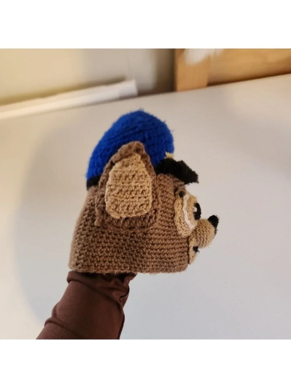 Handmade Paw Patrol Chase Crochet Winter Hat Cap Baby Toddler 12-18 months
